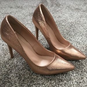 Rose gold pumps